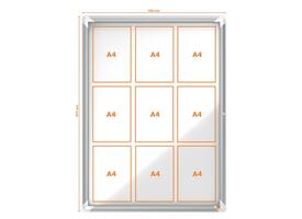 Binnenvitrine Nobo Premium Plus 9xA4 draaideur magnetisch