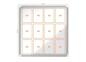 Buitenvitrine Nobo Premium Plus 12xA4 draaideur magnetisch