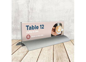 Tafelnaambord Europel 2 61x210mm acryl aluminium