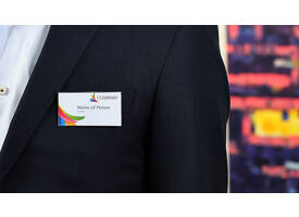 Badge Europel met clip en speld 75x40mm 24st