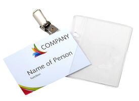 Badge Europel met strip en clip 90x60mm