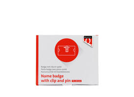 Badge Quantore met clip en speld 40x75mm