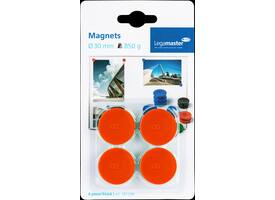 Magneet Legamaster 30mm 850gr rood 4 stuks