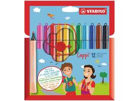 Viltstift STABILO Cappi 168/12 medium assorti etui à 12 stuks