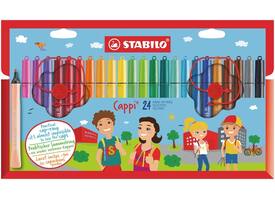 Viltstift STABILO Cappi 168/24 medium assorti etui à 24 stuks