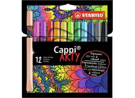 Viltstift STABILO Cappi 168/12 Arty medium assorti etui à 12 stuks