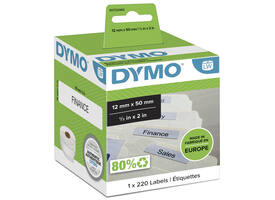 Etiket Dymo LabelWriter naamkaart hangmap 12x50mm 1 rol á 220 stuks wit