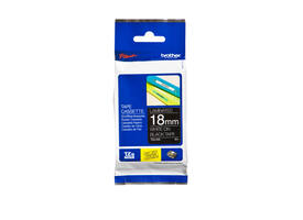 Labeltape Brother P-touch TZe-345 standaard 18mm wit op zwart