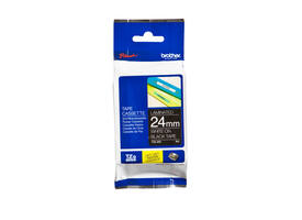 Labeltape Brother P-touch TZe-355 standaard 24mm wit op zwart