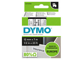 Labeltape Dymo LabelManager D1 polyester 12mmx7m zwart op wit
