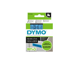 Labeltape Dymo LabelManager D1 polyester 12mm zwart op blauw