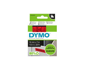 Labeltape Dymo LabelManager D1 polyester 12mm zwart op rood