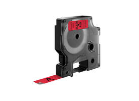 Labeltape Dymo LabelManager D1 polyester 12mm zwart op rood