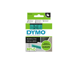 Labeltape Dymo LabelManager D1 polyester 12mm zwart op groen