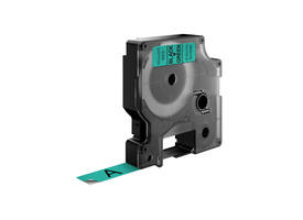 Labeltape Dymo LabelManager D1 polyester 12mm zwart op groen