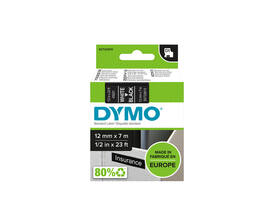 Labeltape Dymo LabelManager D1 polyester 12mmx7m wit op zwart