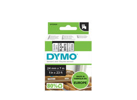 Labeltape Dymo LabelManager D1 polyester 24mm zwart op wit