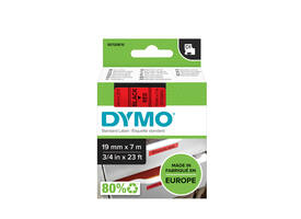 Labeltape Dymo LabelManager D1 polyester 19mm zwart op rood