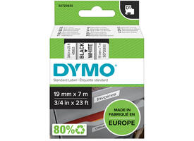 Labeltape Dymo LabelManager D1 polyester 19mmx7m zwart op wit