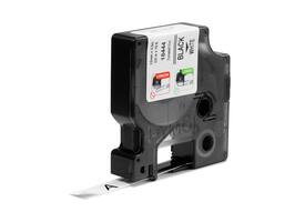 Labeltape Dymo Rhino industrieel vinyl 12mm zwart op wit