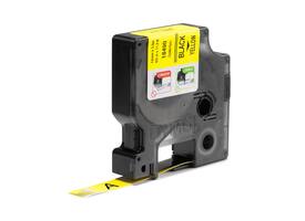 Labeltape Dymo Rhino industrieel nylon 12mm zwart op geel