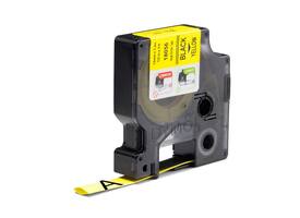 Labeltape Dymo Rhino industrieel krimpkous 12mm zwart op geel