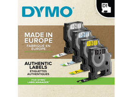 Labeltape Dymo LabelManager D1 polyester 9mm zwart op transparant