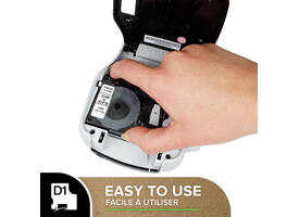 Labeltape Dymo LabelManager D1 polyester 9mm zwart op wit
