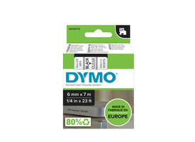 Labeltape Dymo LabelManager D1 polyester 6mm zwart op transparant