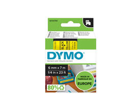 Labeltape Dymo LabelManager D1 polyester 6mm zwart op geel