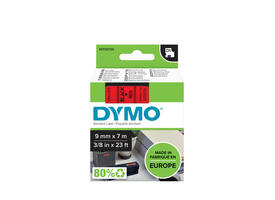 Labeltape Dymo LabelManager D1 polyester 9mm zwart op rood