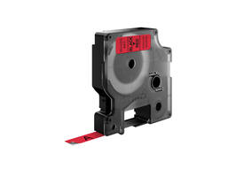 Labeltape Dymo LabelManager D1 polyester 9mm zwart op rood