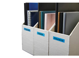 Labeltape Dymo LabelManager D1 polyester 9mm zwart op blauw