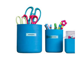 Labeltape Dymo LabelManager D1 polyester 9mm zwart op blauw