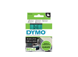 Labeltape Dymo LabelManager D1 polyester 9mm zwart op groen