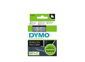 Labeltape Dymo LabelManager D1 polyester 12mm wit op transparant