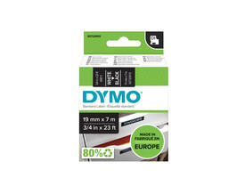 Labeltape Dymo LabelManager D1 polyester 19mm wit op zwart