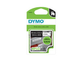Labeltape Dymo LabelManager D1 polyester 19mmx5,5m zwart op wit