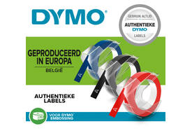 Reliëftape Dymo embossing vinyl 9mm assorti 3 stuks