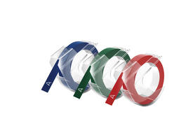 Reliëftape Dymo embossing vinyl 9mm assorti 3 stuks