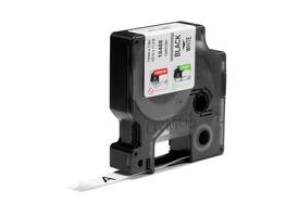 Labeltape Dymo Rhino industrieel nylon 12mm zwart op wit