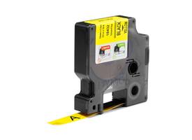 Labeltape Dymo Rhino industrieel vinyl 12mm zwart op geel