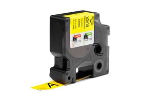 Labeltape Dymo Rhino industrieel vinyl 19mm zwart op geel