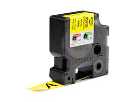 Labeltape Dymo Rhino industrieel nylon 19mm zwart op geel