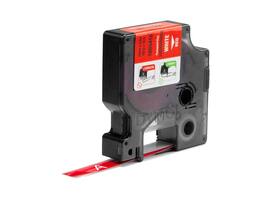 Labeltape Dymo Rhino industrieel vinyl 12mm wit op rood
