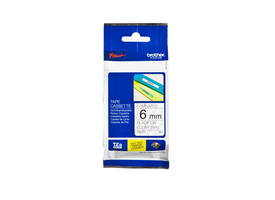 Labeltape Brother P-touch TZe-111 standaard 6mm zwart op transparant
