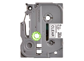 Labeltape Brother P-touch TZe-111 standaard 6mm zwart op transparant