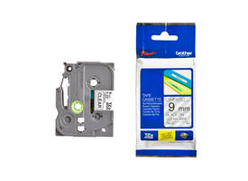 Labeltape Brother P-touch TZe-121 standaard 9mm zwart op transparant