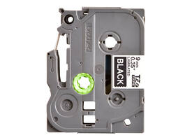 Labeltape Brother P-touch TZe-325 standaard 9mm wit op zwart