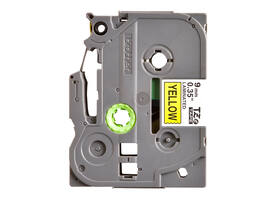 Labeltape Brother P-touch TZe-621 standaard 9mm zwart op geel